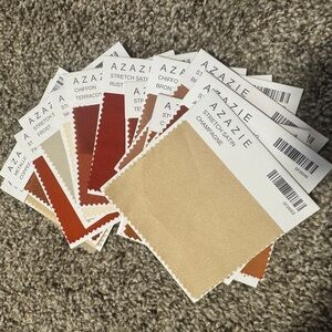 Azazie Home Accent Fabric Swatch Collection - Red, Orange, Tan